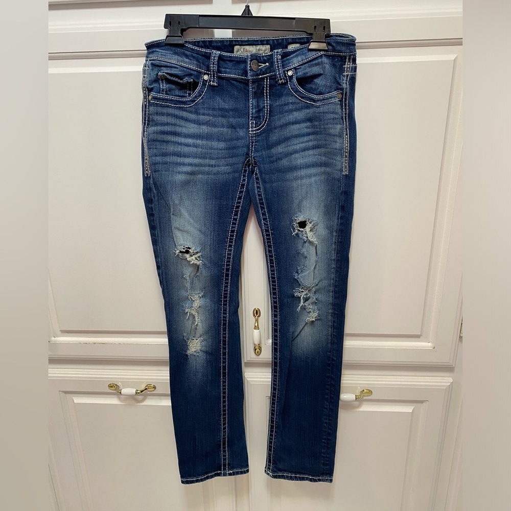 BKE Stella Distressed Bootcut Denim Blue Jeans Women’s Size 28